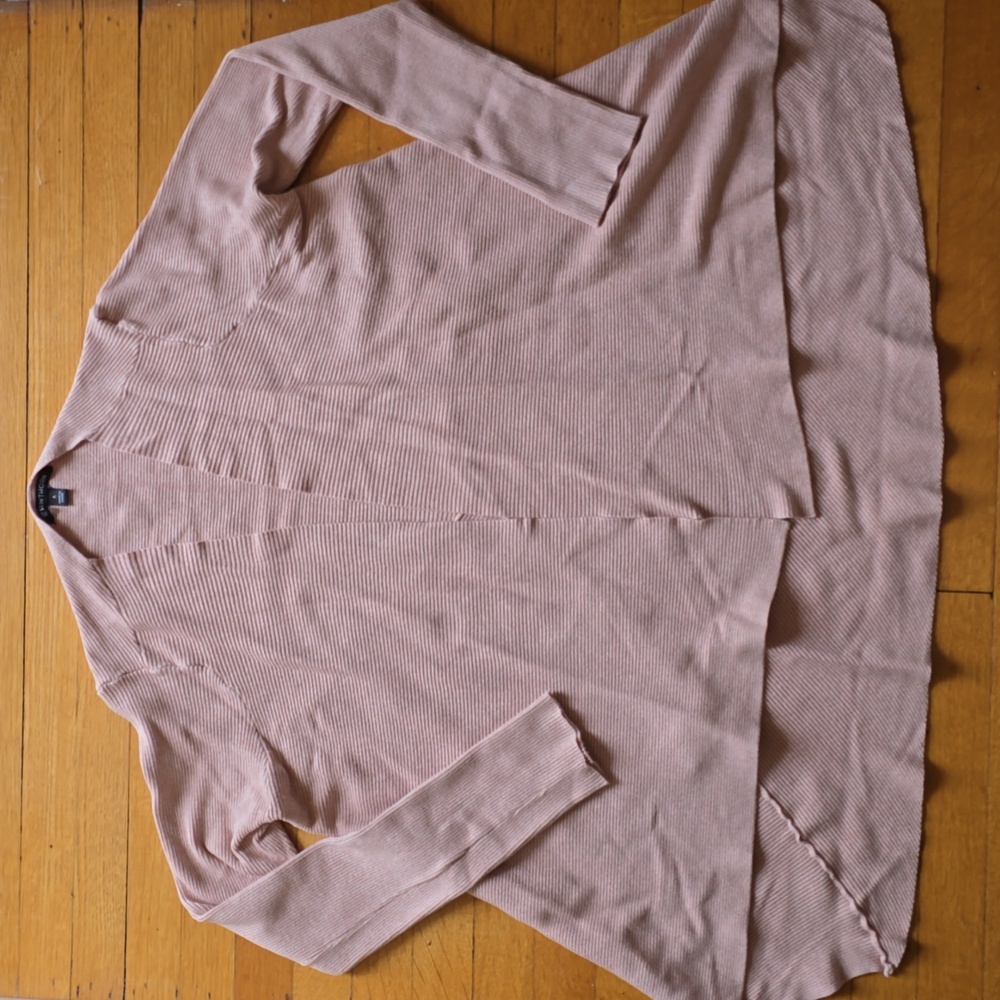 41 HAWTHORN, Saya Multi Ribbed Open Cardigan, Sandy Pink, EUC, Women's L - Picture 2 of 16